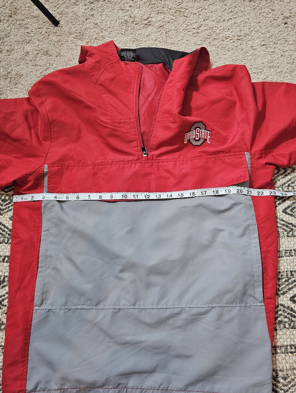 Colosseum Scarlet Ohio State Buckeyes Reloaded Anorak Half-Zip Jacket Size L - Picture 5 of 5